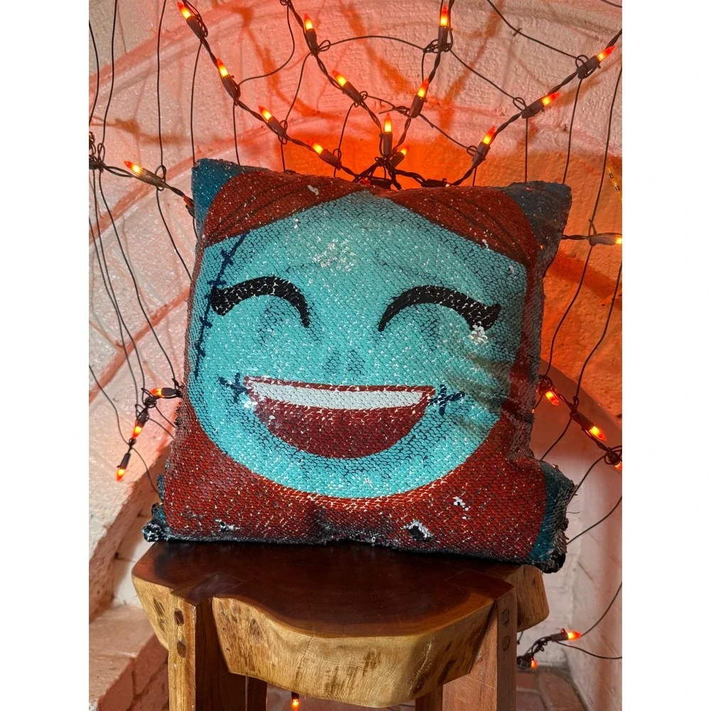 Nightmare Before Christmas Jack & Sally Sequined Pillow 14
